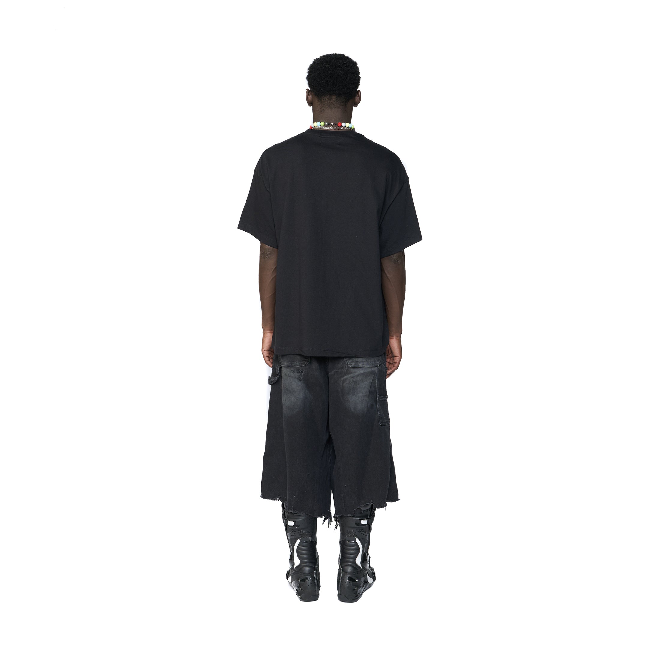 REWORKED BLACK 3/4 DOUBLE KNEE PANTS