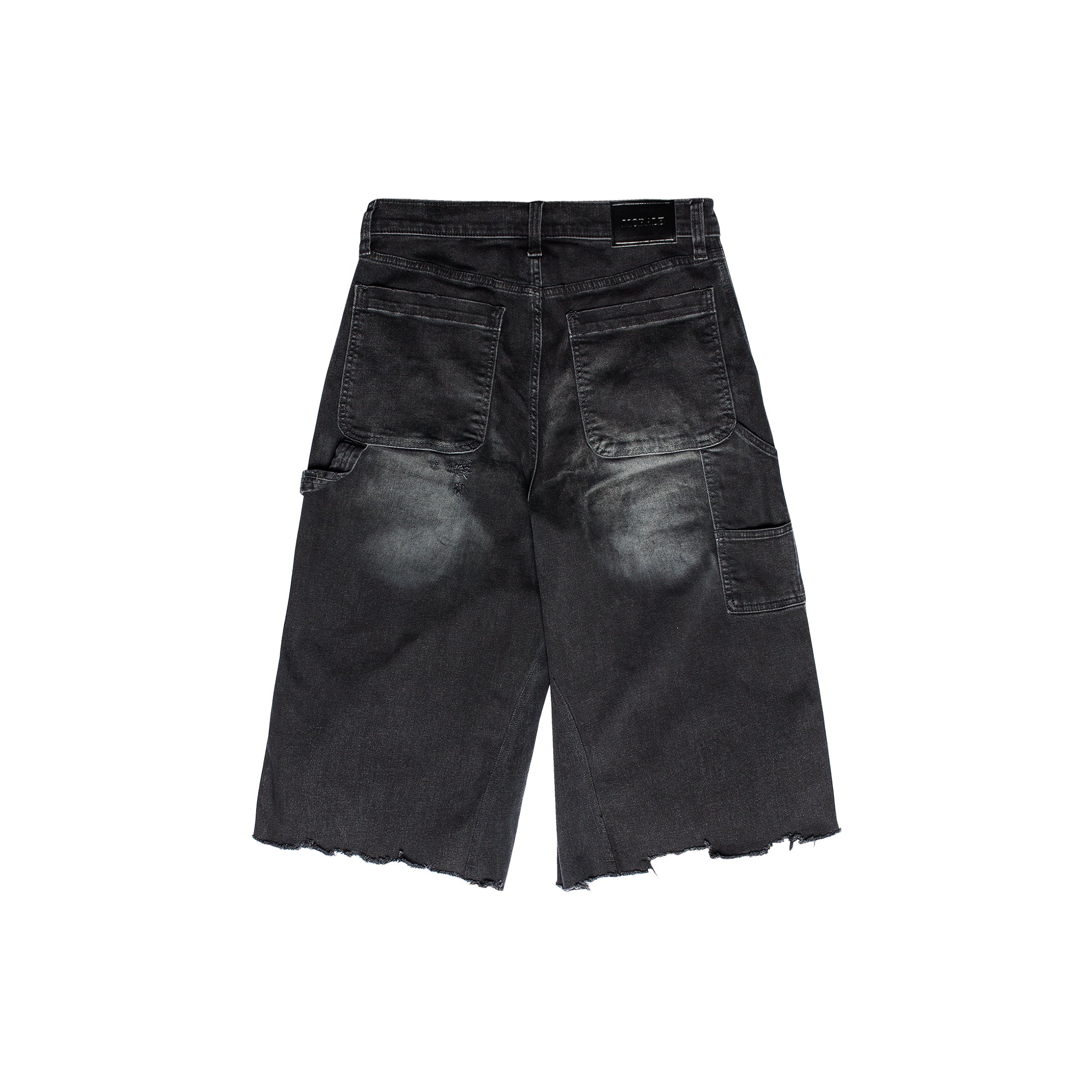 REWORKED BLACK 3/4 DOUBLE KNEE PANTS