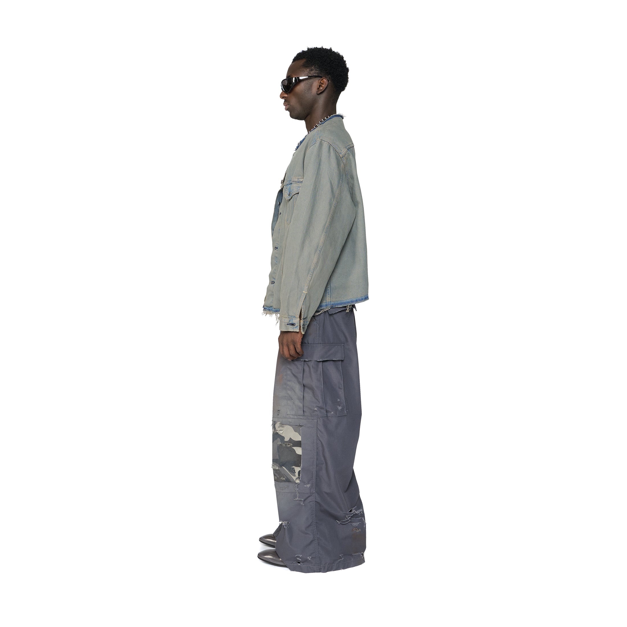 DECONSTRUCTED RUST DENIM JACKET