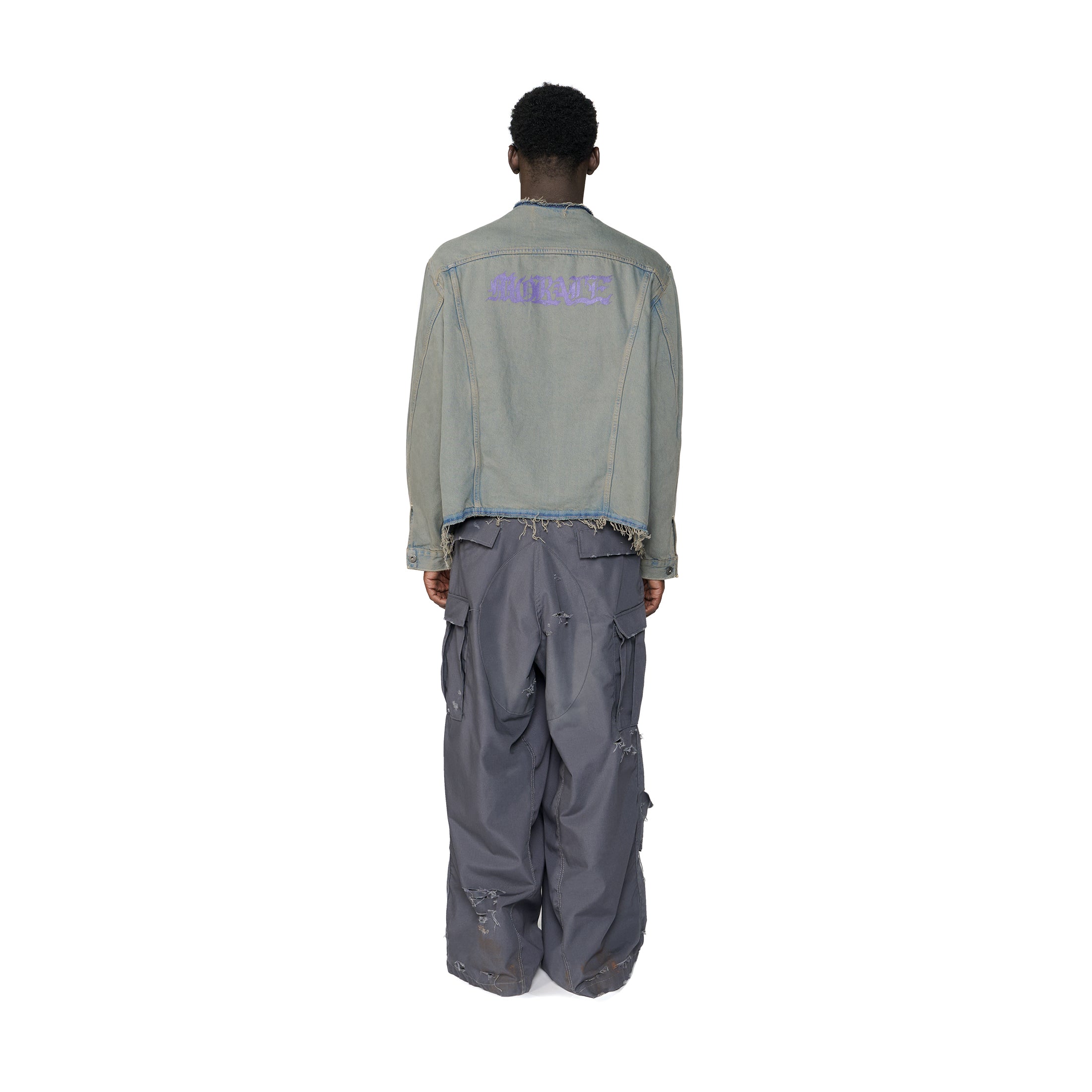 DECONSTRUCTED RUST DENIM JACKET