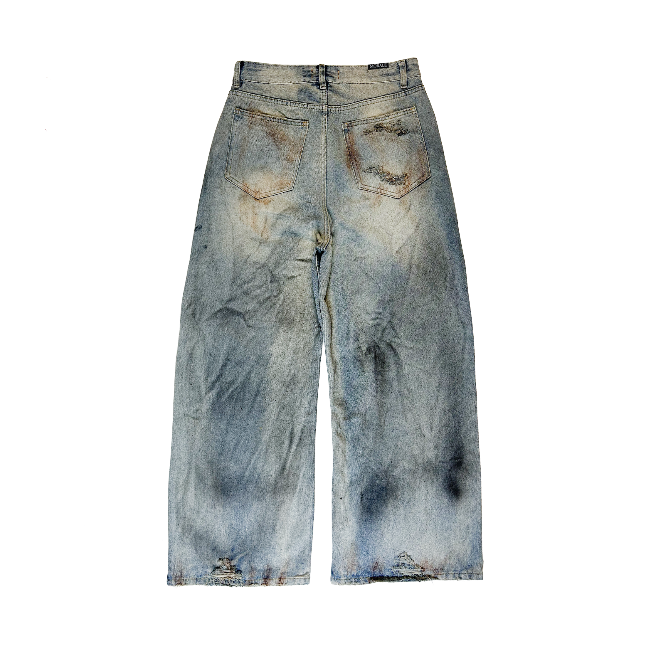 RUSTIC BLUE FADED BAGGY JEANS