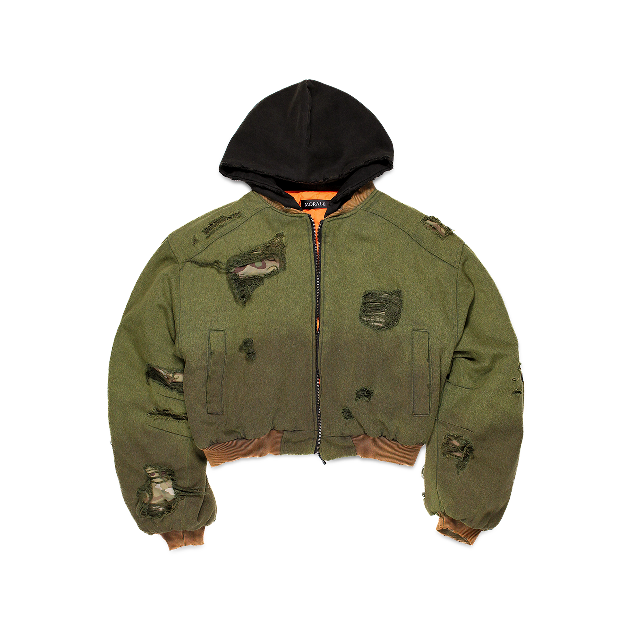 CROPPED TRIPLE LAYER BOMBER JACKET