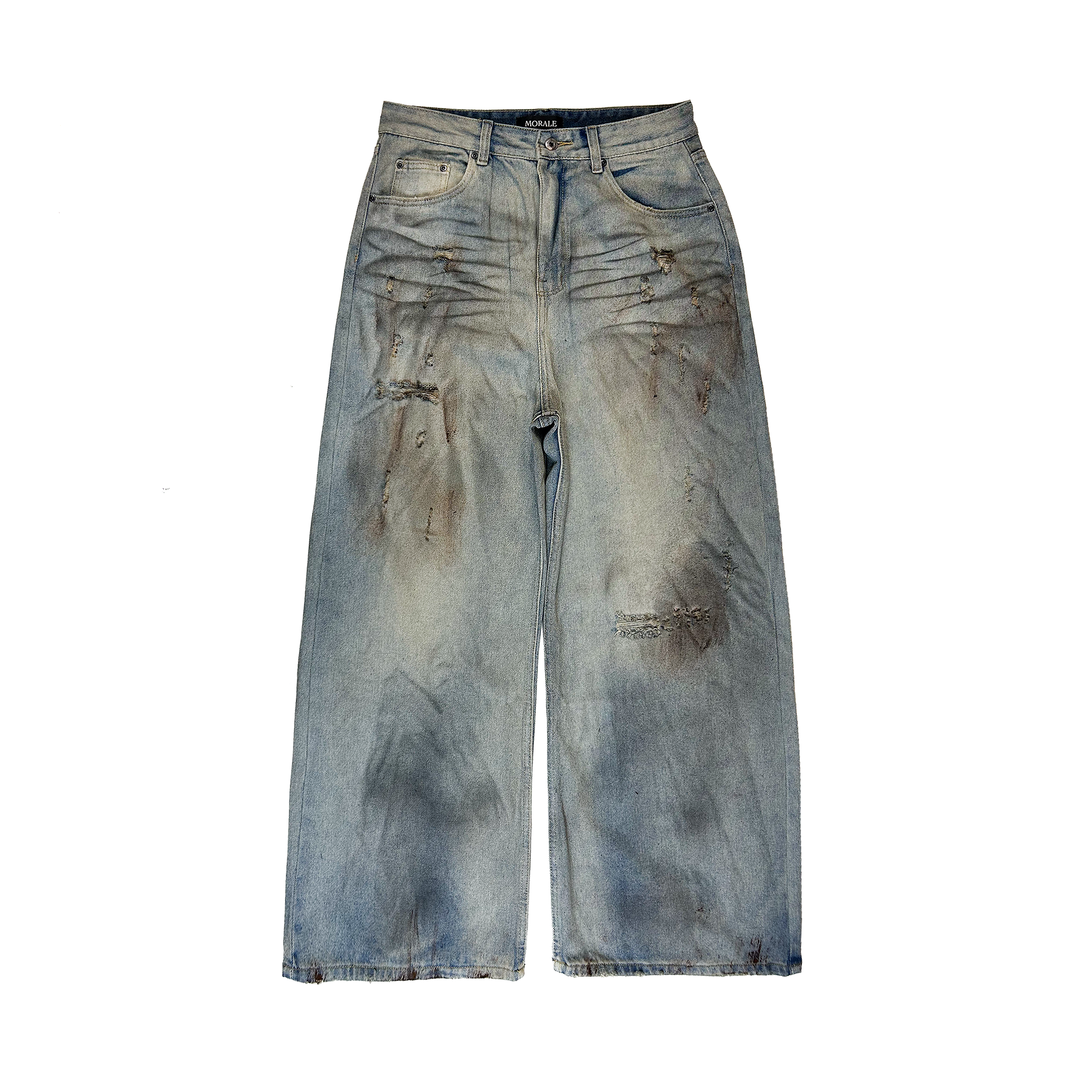RUSTIC BLUE FADED BAGGY JEANS