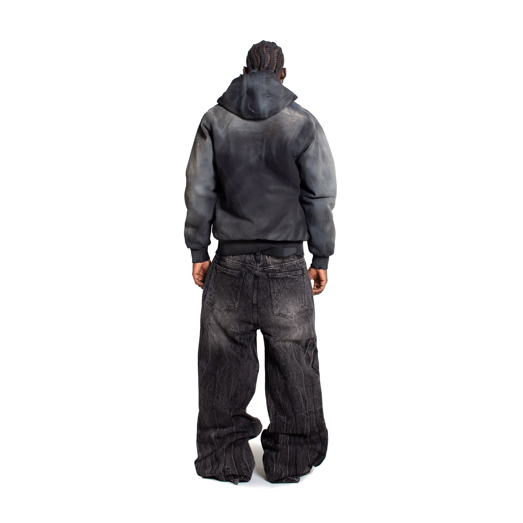BLACK VEINS BAGGY JEANS V2