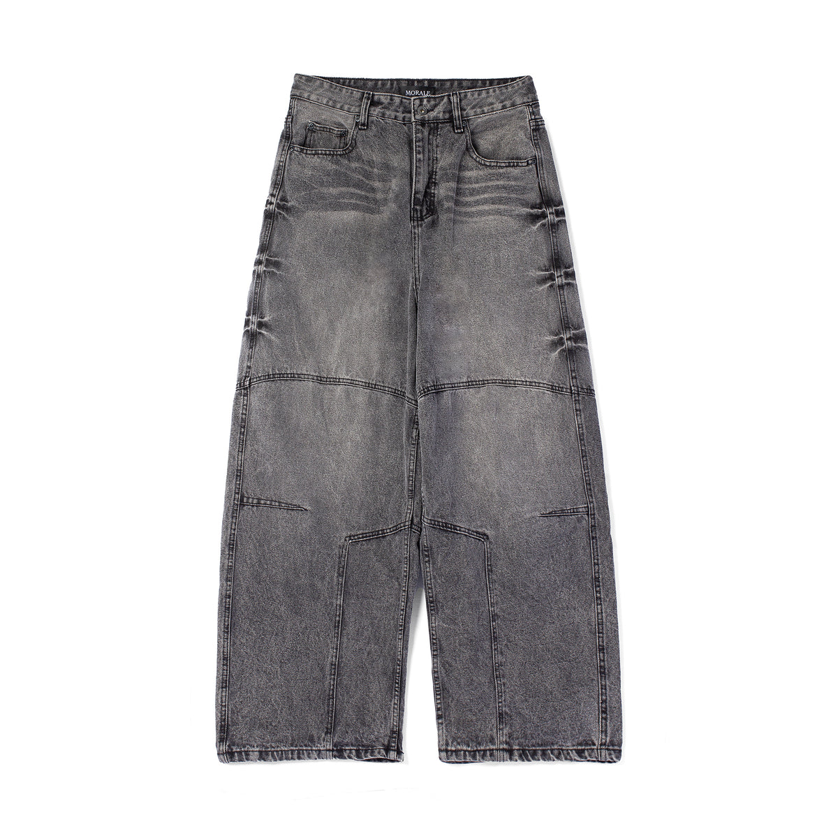 FADED GRAPHITE BIKER BAGGY JEANS