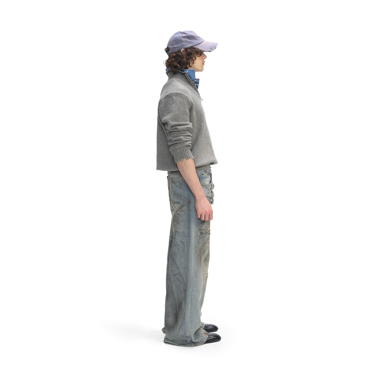 RUSTIC BLUE FADED BAGGY JEANS
