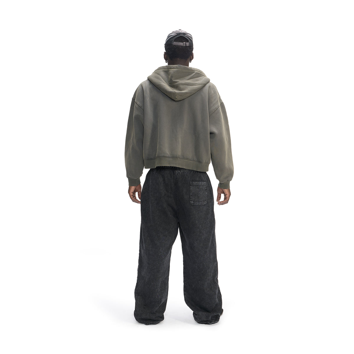 BLACK WASHED LOOSE FIT SWEATPANTS