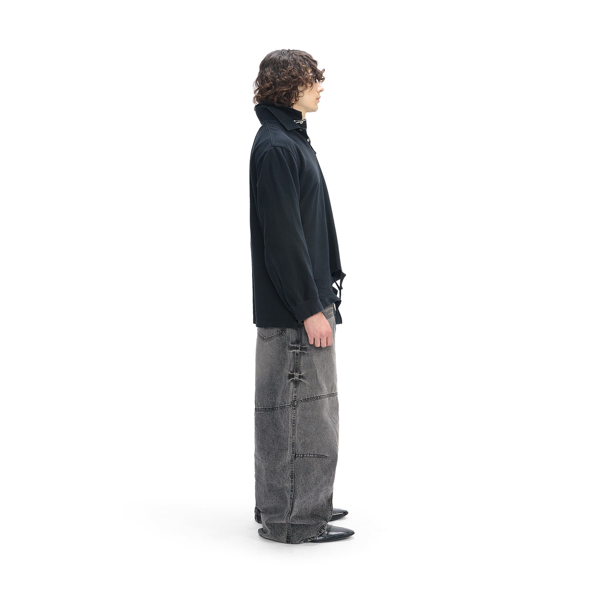 FADED GRAPHITE BIKER BAGGY JEANS