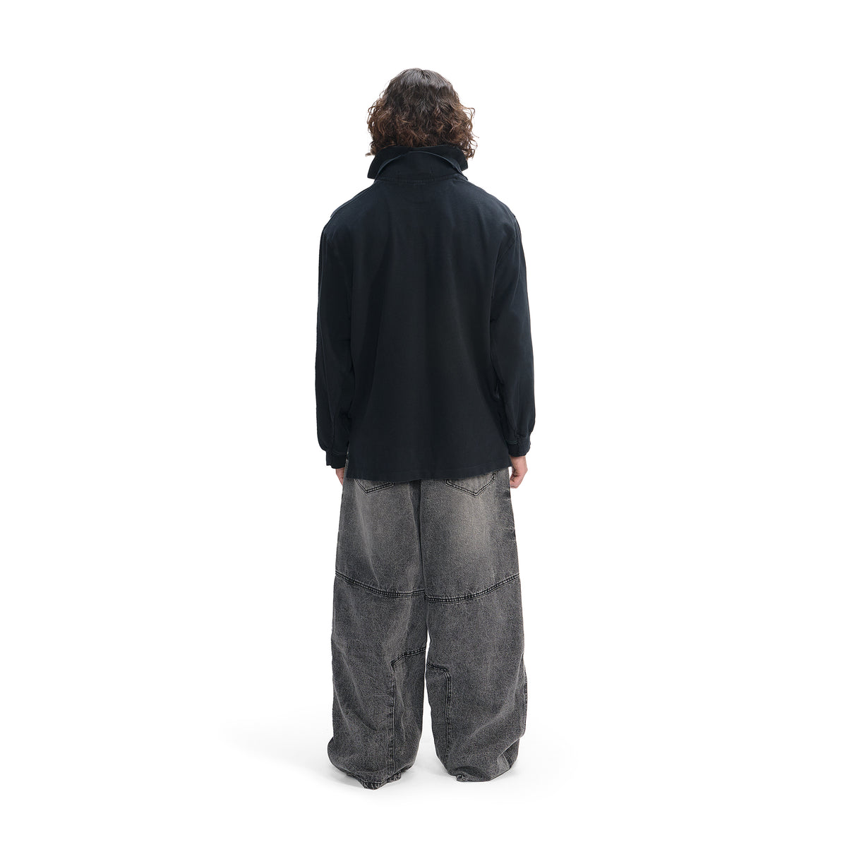 FADED GRAPHITE BIKER BAGGY JEANS