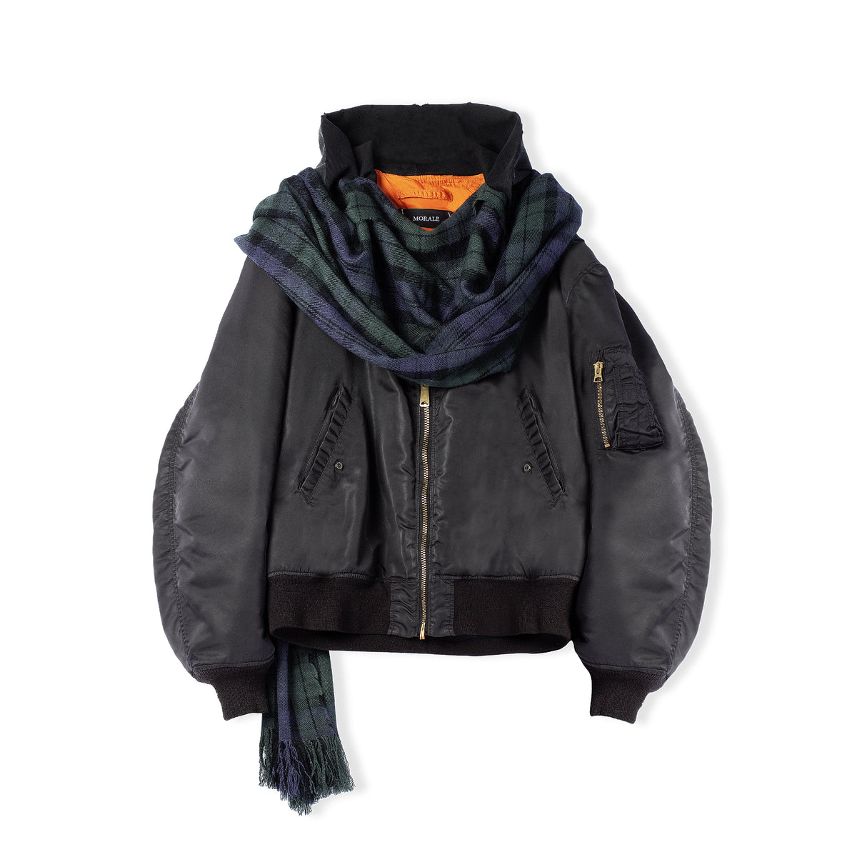 TROMPE L'OEIL HOODED BOMBER JACKET