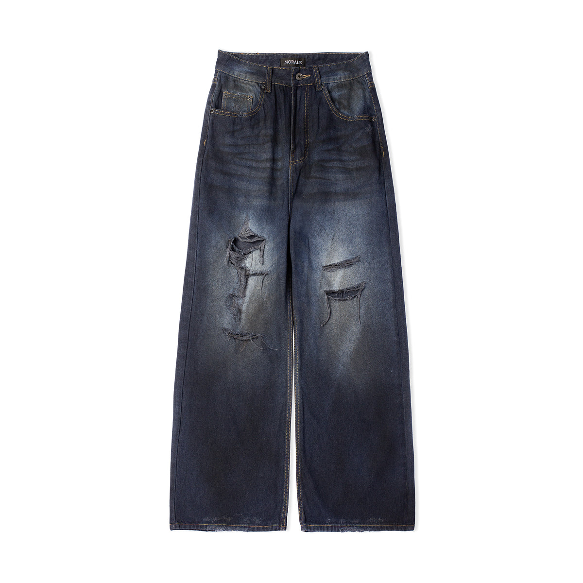 SPILLED OIL MIDNIGHT BLUE BAGGY JEANS